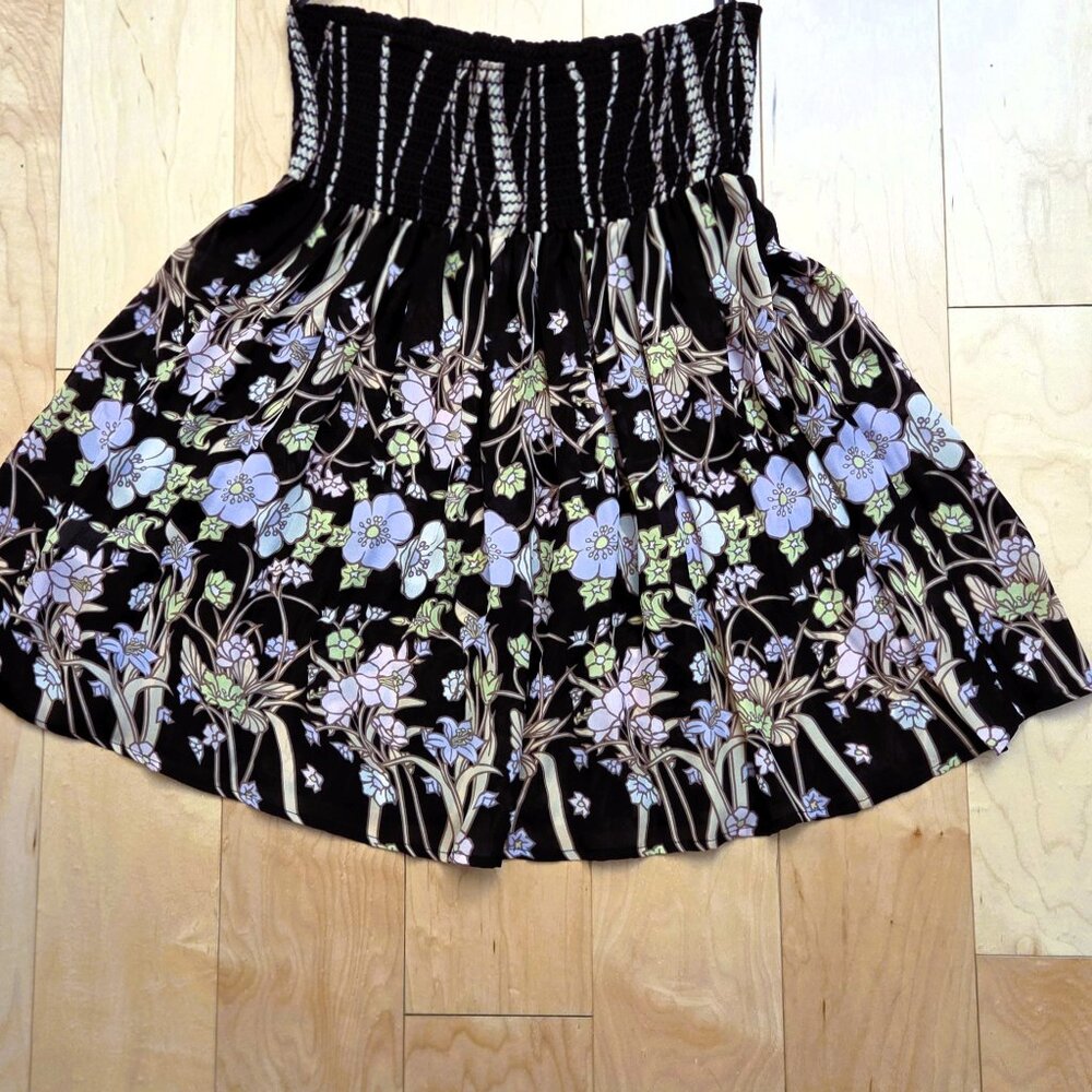 La Redoute Unite SILK Smocked Elastic Waist Unlined SKIRT sz M to L or 6-10 NEW